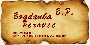 Bogdanka Perović vizit kartica
